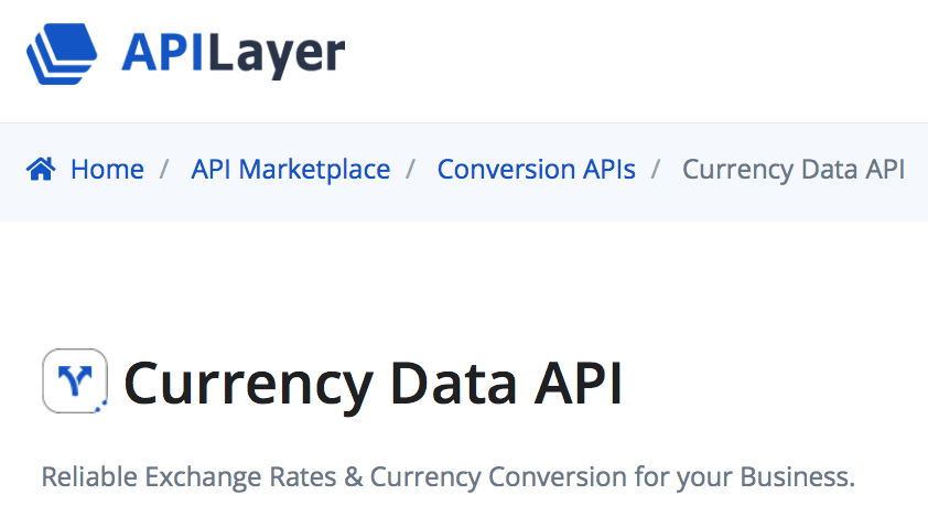 Currency data API