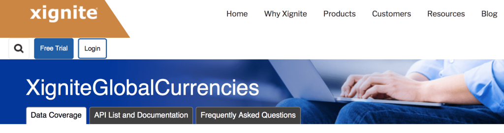 xignite currency exchange rates APIs