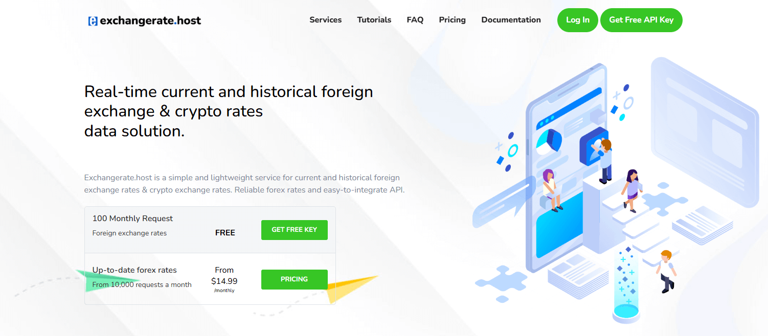 ExchangeRate.host API dashboard displaying currency conversion and exchange rate data