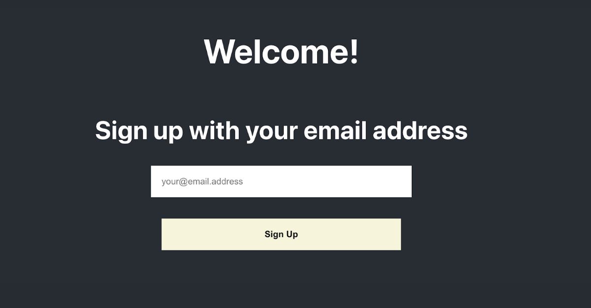 Sign Up With Your Email Address