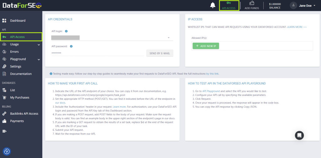 DataForSEO Best for advanced SERP analytics